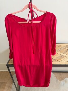Amanda Uprichard Red Tie-waist Dress XS